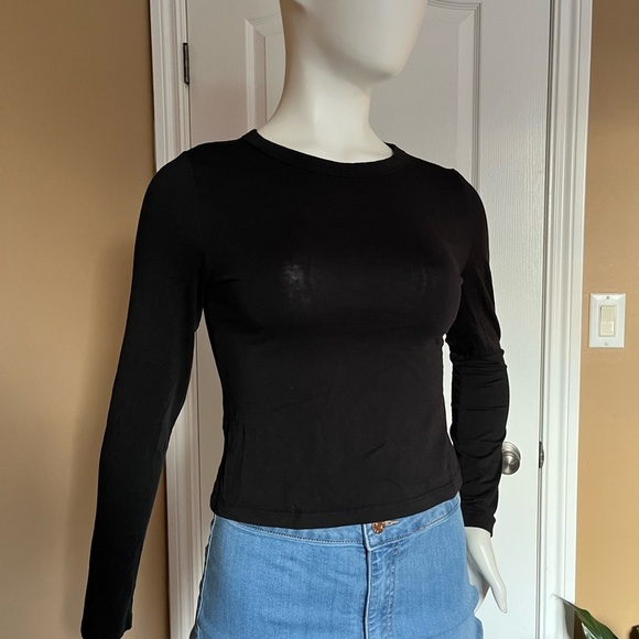 Divided Tops - Black Long Sleeve Women's Top